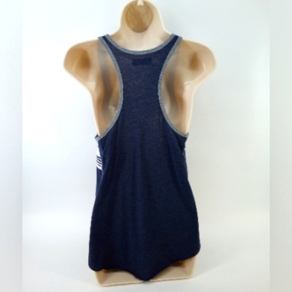 ⭐3/$30 Y2K Hollister Palm Trees Blue White Navy Gray Tank Top Small 90's 2000's - Picture 6 of 9